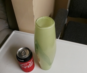 Green & white swirl vase