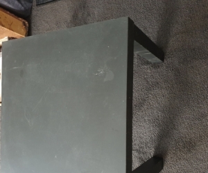Two Ikea Lack side tables - black