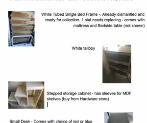 Unisex white single bedroom suite