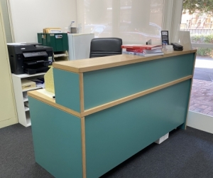Solid wooden desk and reception top