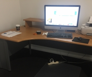 Computer desk - L shape with a small stand