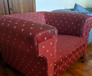 Blue Couch and Red Armchair (matching).