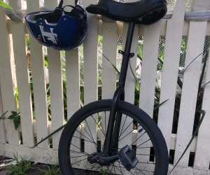 Unicycle and helmet