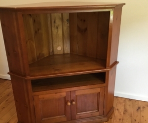 Free Wooden TV Corner Cabinet