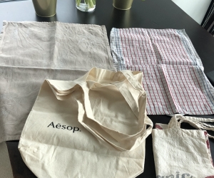 Linen bags and tea towels