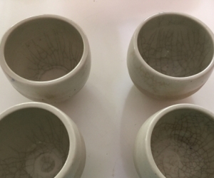 Four pottery cups