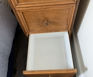 Wooden three draw filing cabinet