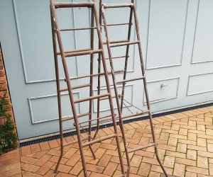 2 x old metal ladders for home scaffolding