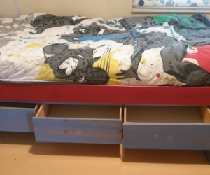 Kids Single bed with 3 Draws & Trundle - matresses optional