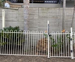 Pool fence and gate (cream colour powder coated metal)