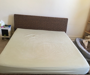 Rattan king bed frame
