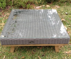 Outdoor wicker table
