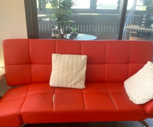 FREE: Couches/sofa beds - Much-loved, moving house - just need a cover