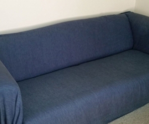 pull out sofa bed with blue cover