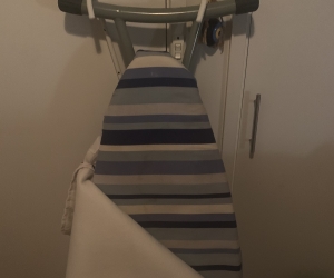 Ironing board with cover and holder beavket