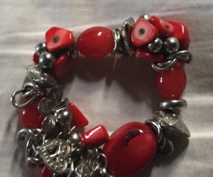 Bracelet - red & silver