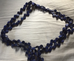 Necklace - dark blue wood