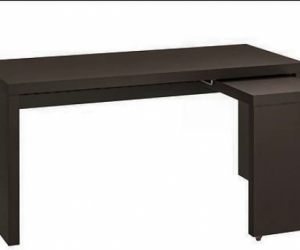 Malm Desk -- black-brown IKEA Without pull out panel