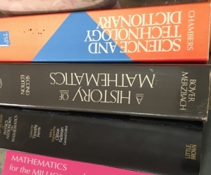 Maths and physics history and dictionary books