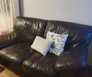 Brown Leather Couches x 2