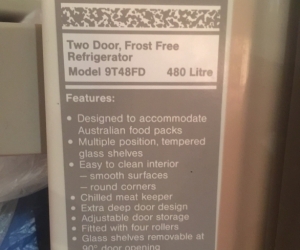 Admiral Two Door, Frost Free Refrigerator 9T48FD