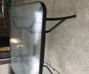 8 seater glass outdoor table