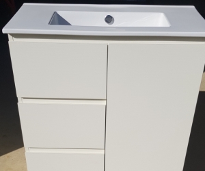 Posh Domaine 750mm Floor Mount Vanity Unit Conventional Ceramic Top
