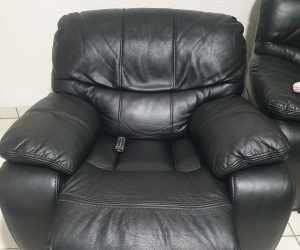 Free 7 Seater Black Leather Couch
