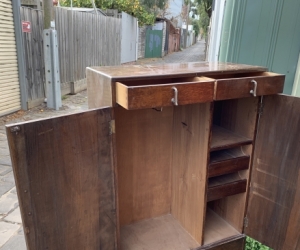small-ish timber wardrobe