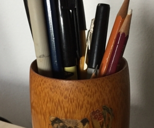 Wooden pencil caddy
