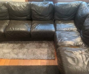 Leather corner lounge