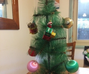 Mini Christmas tree with decorations