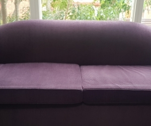 Fantastic Furniture Aubergine Purple Cord Sofa Bed Lounge Couch Fold Out - pick up Cronulla