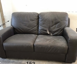 Dusty and imperfect but comfy couch