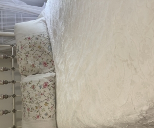 Antique porcelain and chrome double bed