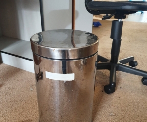 Metal rubbish bin