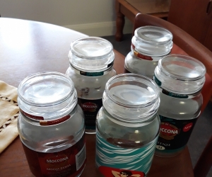 Empty Macona Coffee Jars