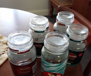 Empty Macona Coffee Jars