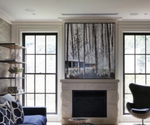 Navy linen couch