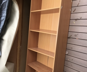 2 x. 5 shelf bookcases timber look