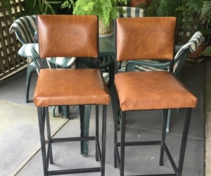 Two Retro Bench/ Bar Stools
