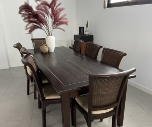 Wooden Dinning Table and 8 Chairs