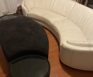 Leather Couch and Ottoman