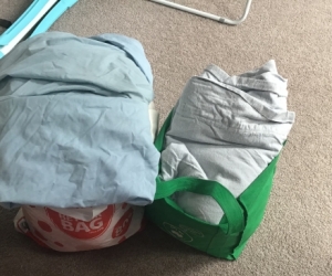 Bags of sheets and pillow cases