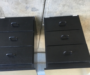 Black laminate bedside drawers