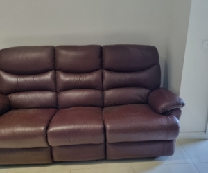 Three seater leather couch