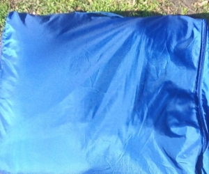 2 Tontine pillows in blue carry bag