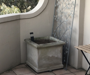 2 concrete plant boxes