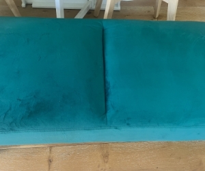 Esben 6 seater velvet couch with ottoman