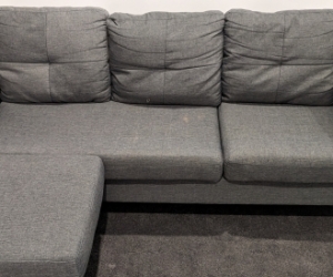 Sarantino Linen Corner Sofa Couch Lounge Adjustable Chaise - Grey